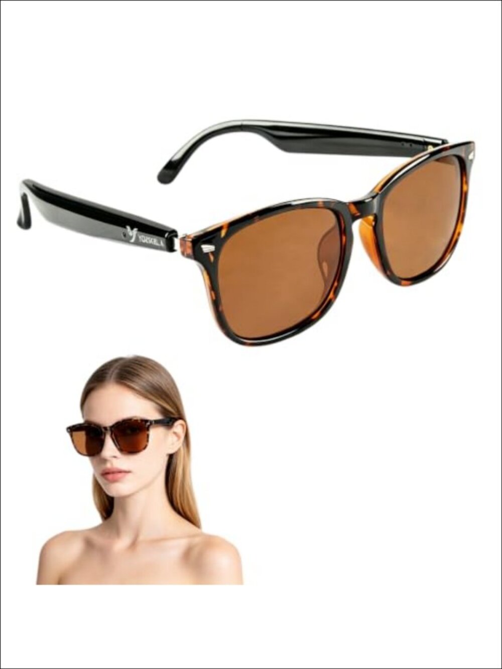 Bluetooth Audio Sunglasses Women Open-Ear Speakers UV400 Polarized